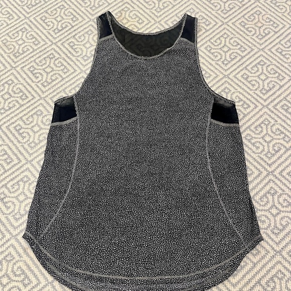 Lululemon Tank Top Women 10 Black White Sculpt II Racerback Mesh Lightweight Gym - Picture 1 of 5